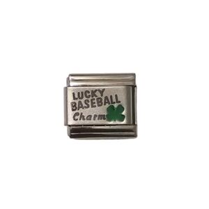 Italian Charmlink‎ Lucky Baseball Charm🍀 for Charm Bracelet 9mm
